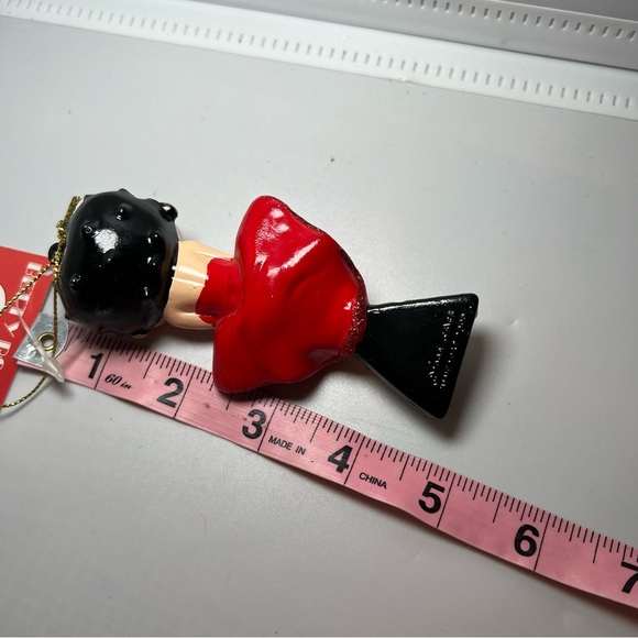 2010 Kurt S Adler Betty Boop Polonaise Glass Ornament Red Dress New - Picture 3 of 4